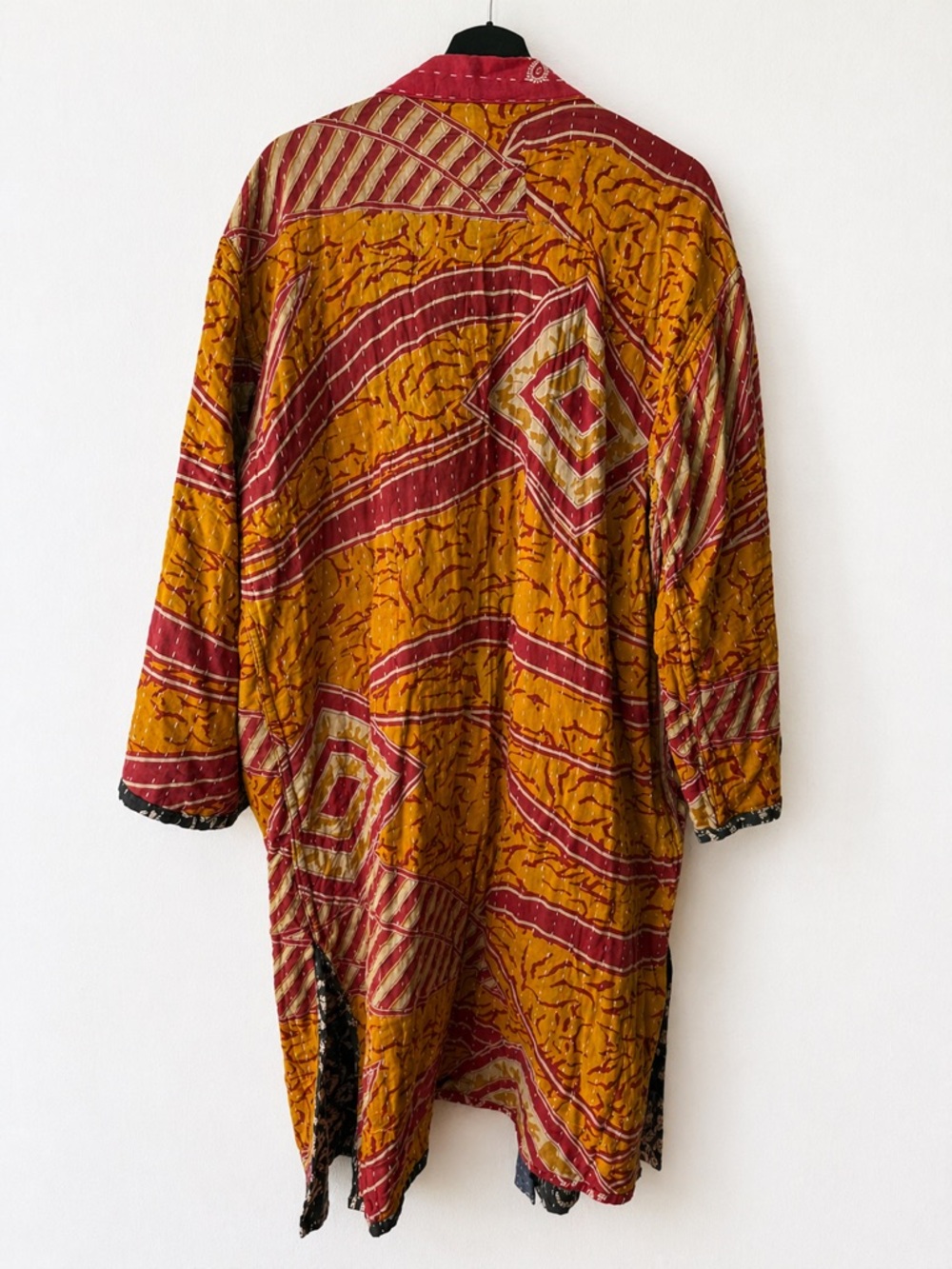 Reversible Kantha Kimono Jacket Organic Cotton Handmade Patchwork Quilted Jacket - Picture 2 of 4